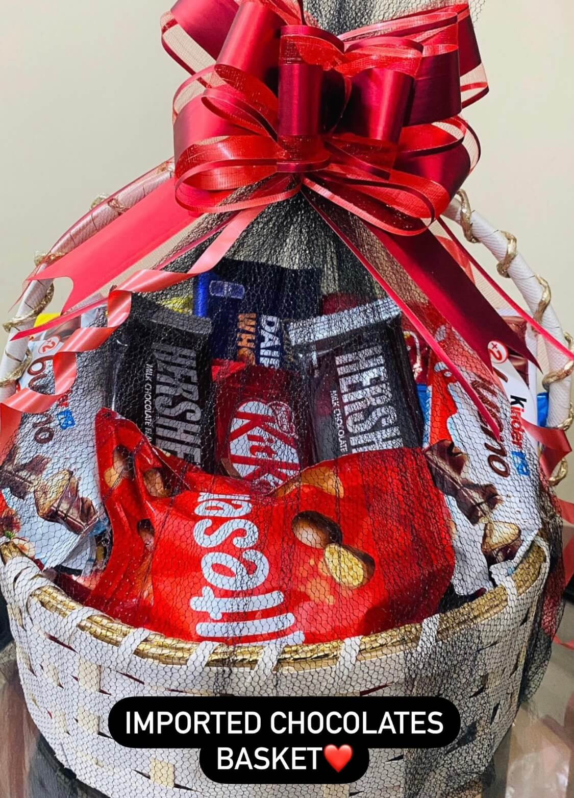 Imported chocolates basket red